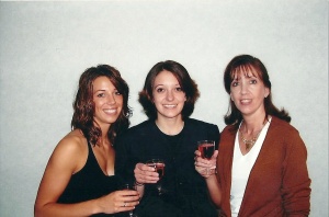 BG graduation - toasting with Steph and mom